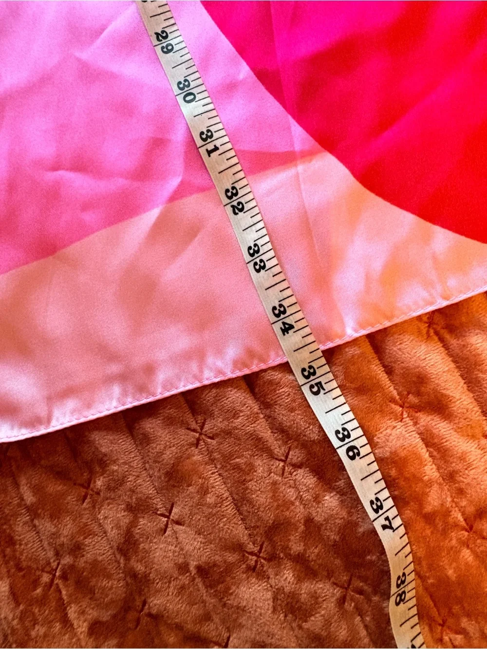 Lancôme Pink Colorblock Silk Scarf